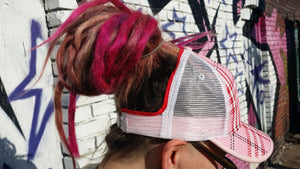 Pink Plaid Dreadlock Hat