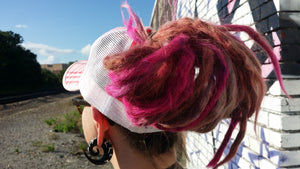 Pink Plaid Dreadlock Hat